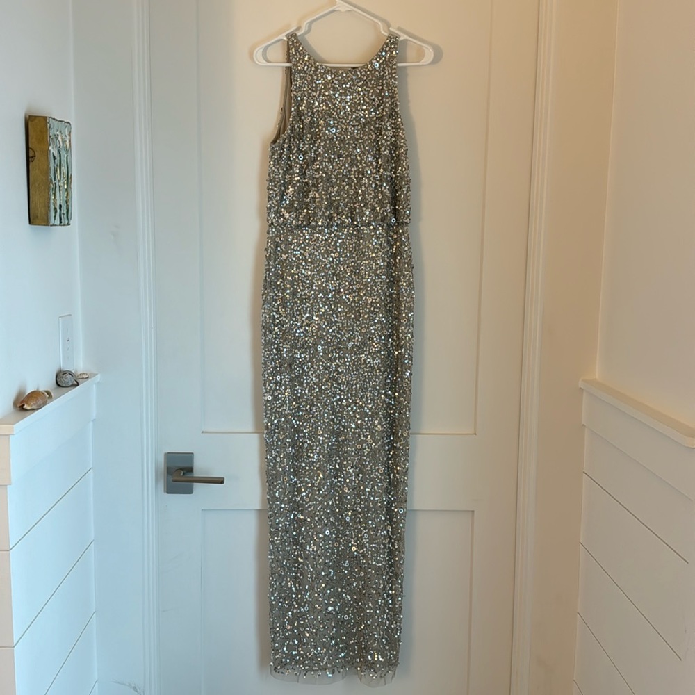 COPY - Formal silver sequin dress size 6 new with tag Adrianna Papell